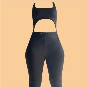 Black full body jumpsuit